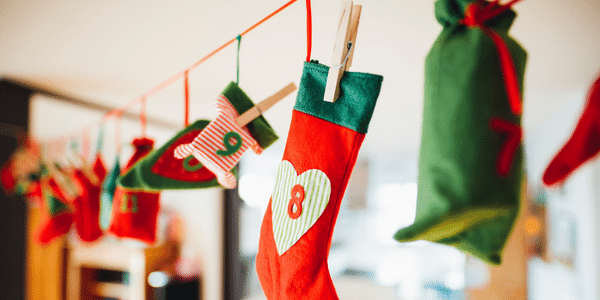 Advent stockings hanging