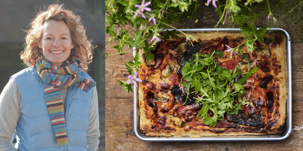 Kate Humble and her tray bake pizza