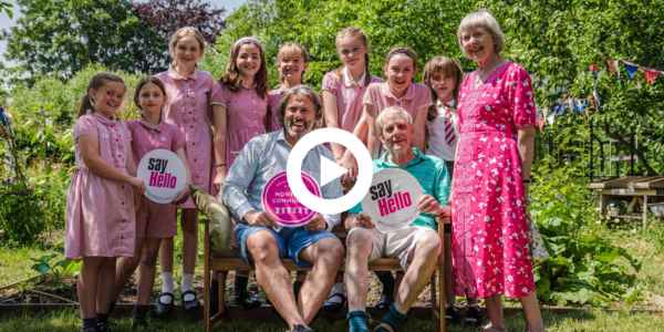 Film still: John Bishop & children at Big Lunch in Surrey