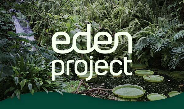 Eden Project logo on image of greenery