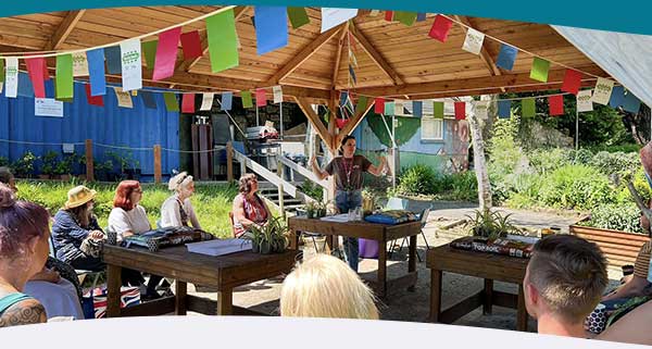Community gardening event with speaker 